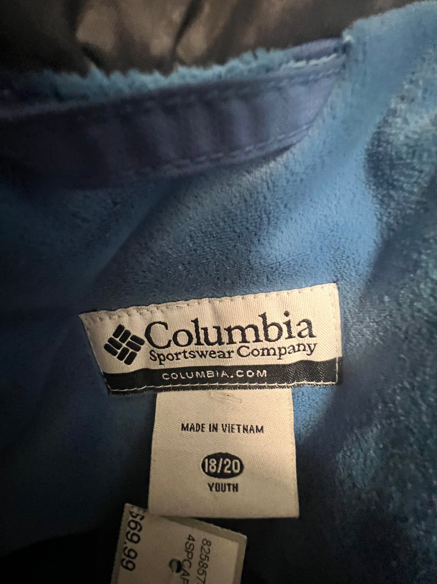 Columbia Blue & White Ski Jacket - Youth 18/20
