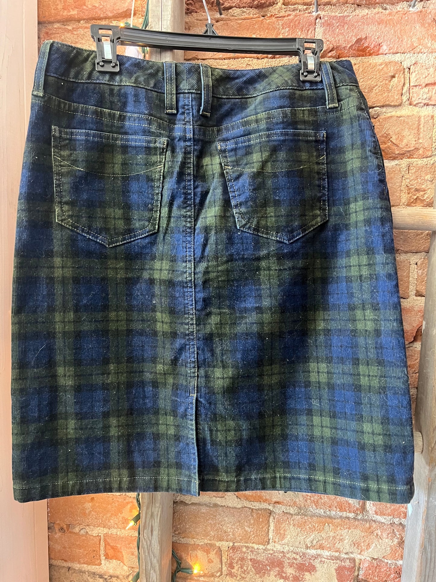LL BEAN- Blue & Green Plaid Skirt- Size 6