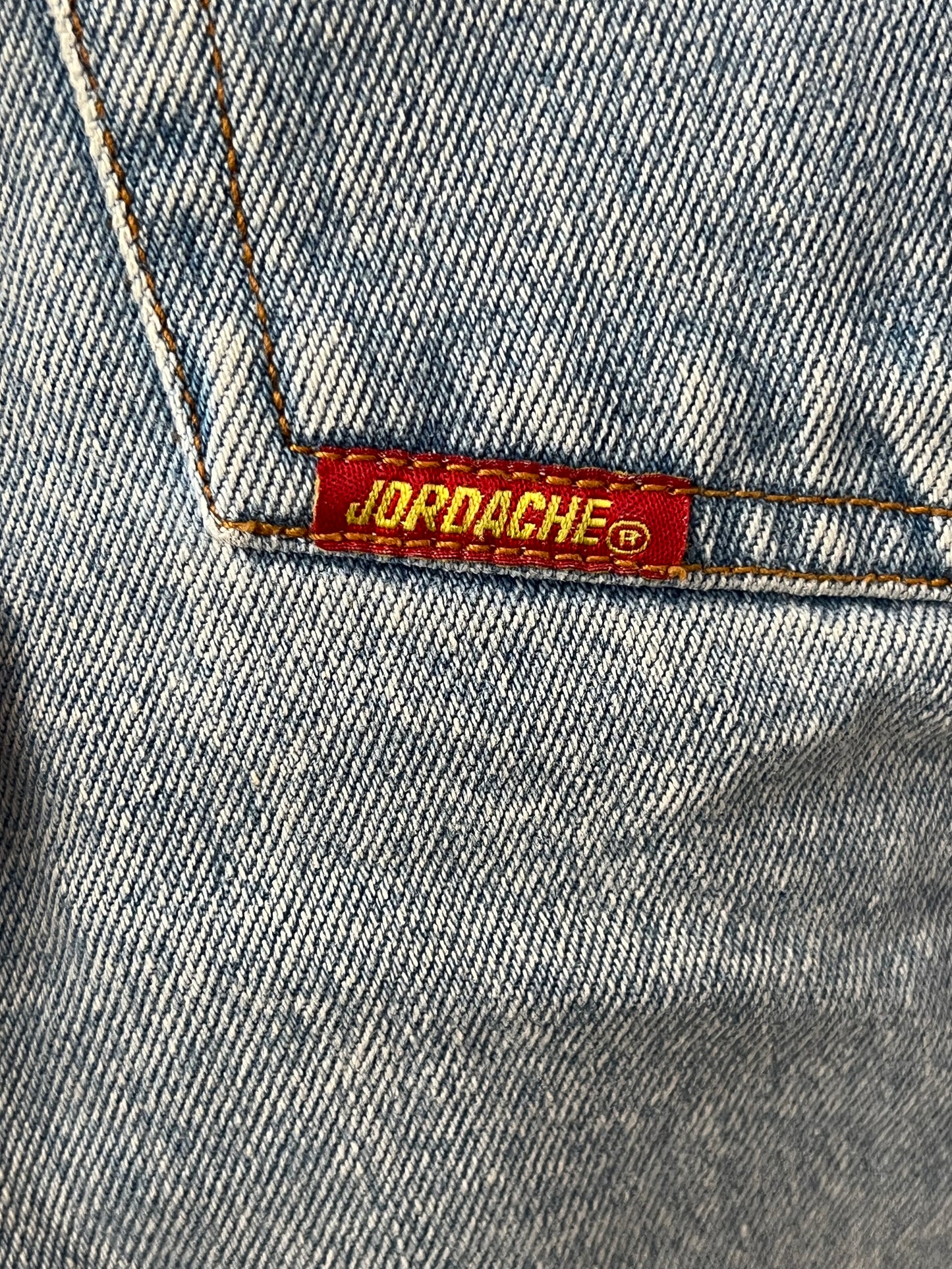 Jordache- Denim Skirt with Purple Pocket- Size 13-14