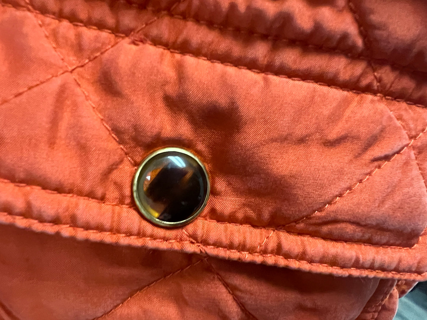 J. McLaughlin Orange Silk Quilted Jacket - Size XS