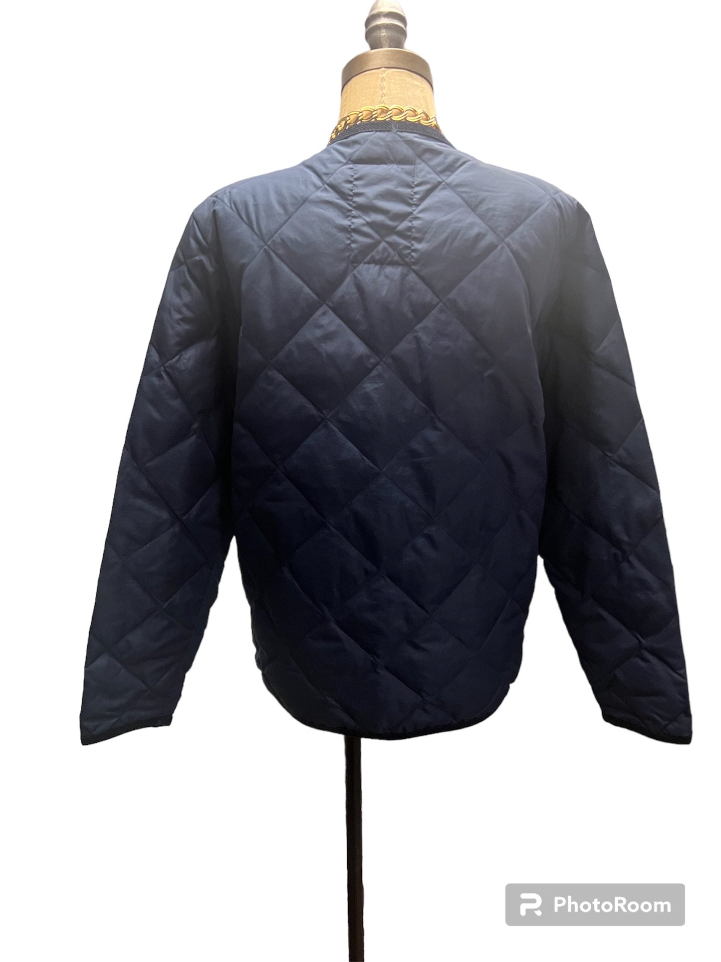 Taion Blue Quilted Snap Close Jacket - Size Small