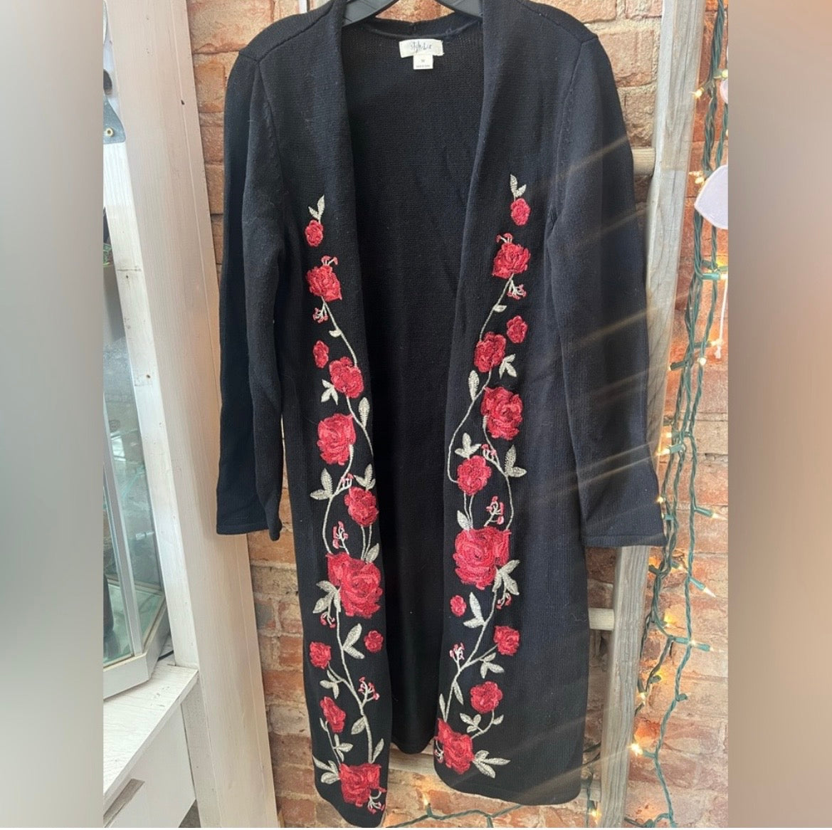 Style & Co.-Embroidered Floral Duster-Medium