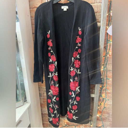 Style & Co.-Embroidered Floral Duster-Medium